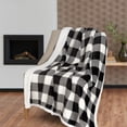 thumbnail image 2 of Throw 2PK Buffalo Printed Plaid White And Black, 2 of 3