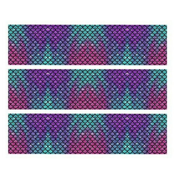 Whimsical Practicality's Mermaid Scales Edible Icing Image Cake Border Strips-3 Strips 2.5"x10" Each