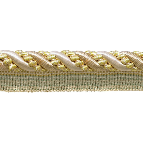 7/16" (1cm) Large Shiny Decorative Twisted Rope Cord with Lip | Cord Trim # 0716I2,, Sunray Gold #4874 (Yellow Gold, Orange Gold, Light Gold) Sold By The Yard (36"/3 ft/0.9m)