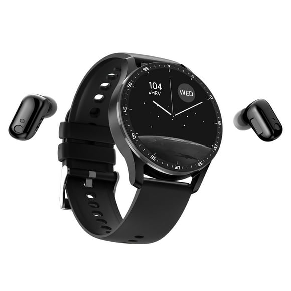 TFixol X7 Smartwatch with Integrated Wireless Earbuds - Sleek Black Design