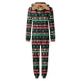 thumbnail image 3 of Glisme Pyjamas de Noël Famille Ensembles Assortis Combinaison à Capuche Thermique à Fermeture Éclair devant pour Maman Ensemble de Pyjamas de Noël Vert Foncé Taille P, 3 of 4