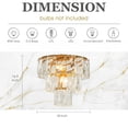 thumbnail image 2 of 18'' 4-Light Mid-Century Modern Glam Antique Gold Crystal Tiered Flush Mount Luxury Ceiling light For Foyer and Entryway, 2 of 5