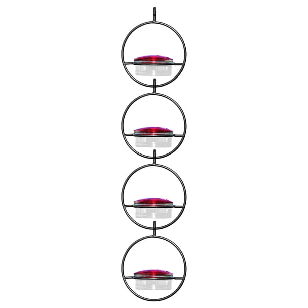 Comedero Circular para Colibríes Cgtredaw Cuenco de Cristal Rojo para Jardín Exterior 4 Uds