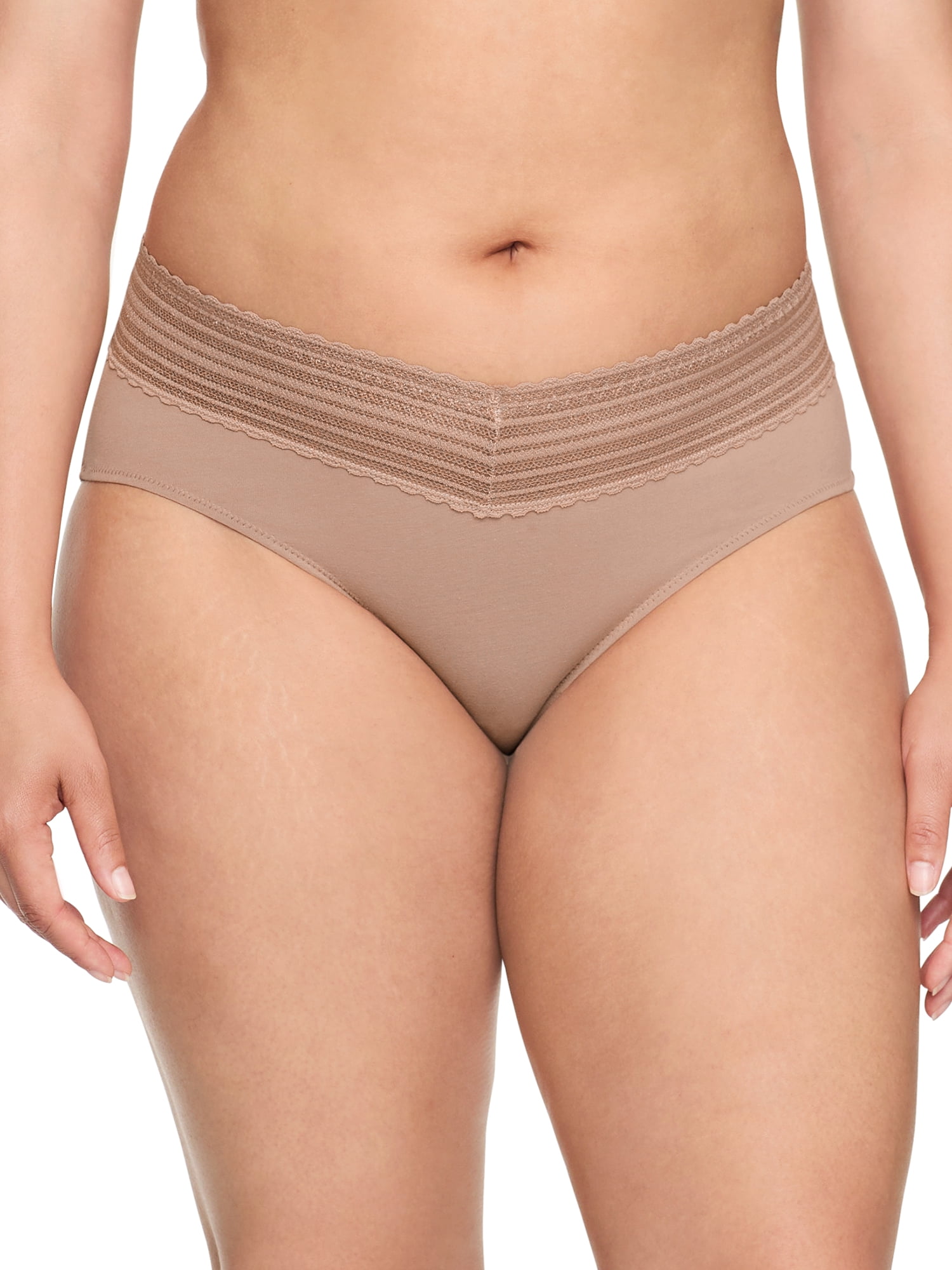 Warners® Blissful Benefits Women's Dig-Free Comfort Mid Waist Cotton Hipster with Lace 3-Pack S-3XL