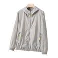 thumbnail image 2 of Mdesiwst Sun Protection Jacket Waterproof Quick Dry Windbreaker Hooded Fishing Hunting Clothes Lightweight Full Zipper Side Pockets Spring Autumn Jacket for Men Women, 2 of 7