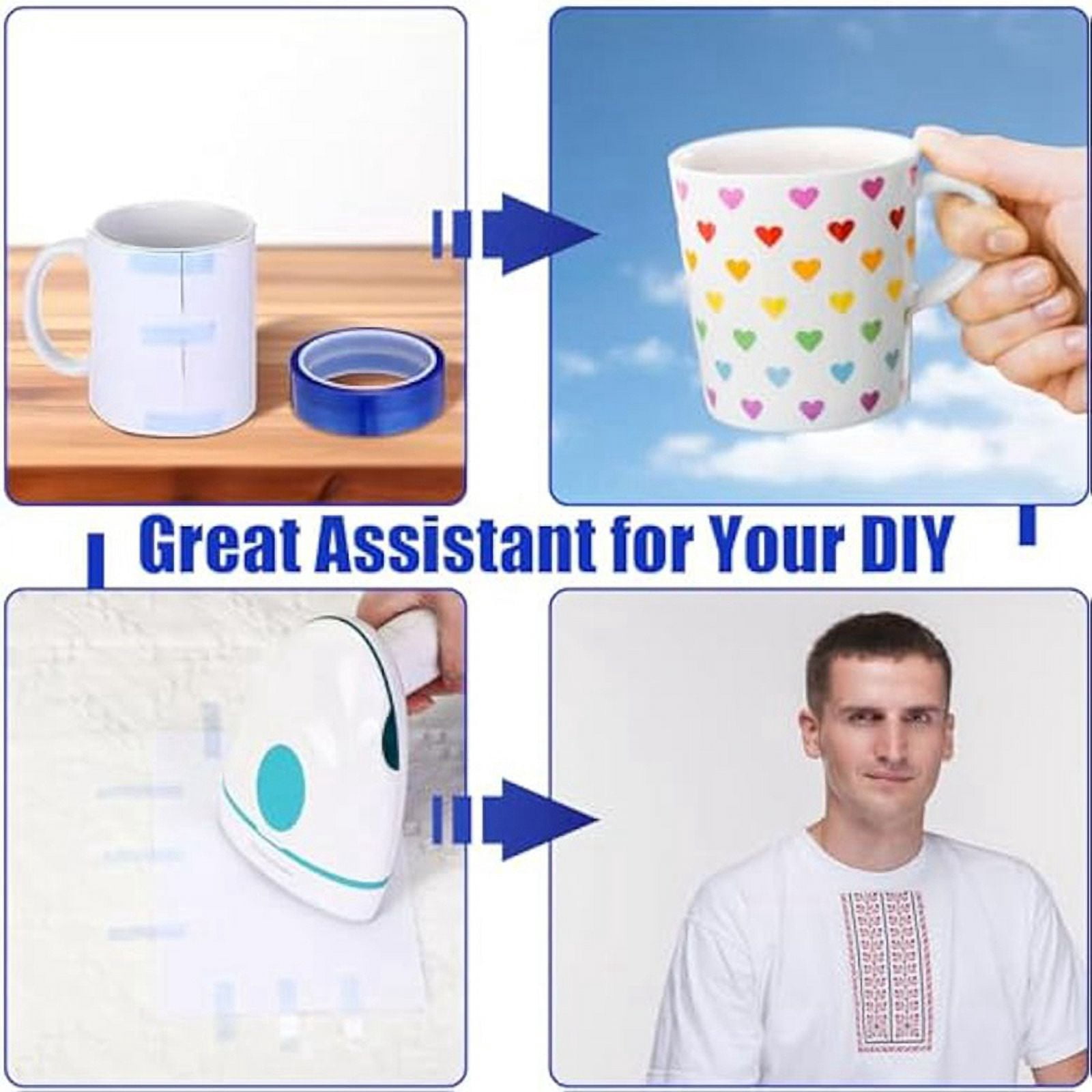 24Rolls 10mm&20mmx33m Heat Tape Heat Tape for Sublimation Heat Transfer Tape for Heat Sublimation Vinyl