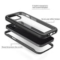 thumbnail image 4 of CellEver Compatible with iPhone 12 Case and iPhone 12 Pro Case, Clear Full Body Heavy Duty Protective Anti-Slip Transparent Cover (2X Glass Screen Protector Included) (6.1 inch, 2020) - Black, 4 of 6