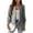 Gray, variant on Women's Plus Size Career Wear Blazer Solid Color Long Sleeve Notched Lapel Open Front Business Jacket