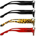 thumbnail image 5 of Reading Glasses +0.75 | 4 Pack of Readers for Men and Women | Black Tortoise Red Blue, 5 of 9