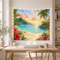 thumbnail image 5 of Tropical Sunset Beach With Hibiscus and Islands, Peaceful Coastal Style for Beach Lovers, Island Wall Art, Housewarming Gift, Tapestry Wall Hanging for Bedroom and Living Room, 5 of 7