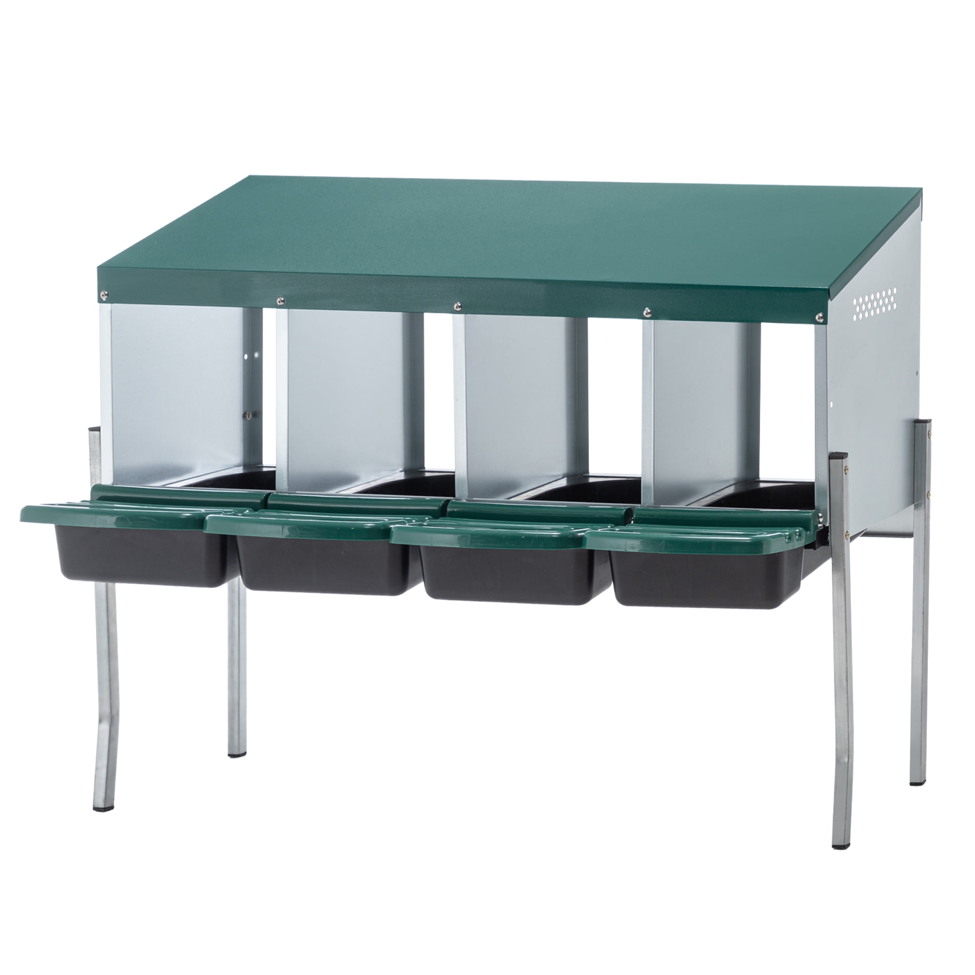 4-Hole Chicken Nest, With Legs And Cover to Protect Eggs, Green
