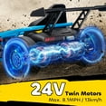 thumbnail image 4 of Qaba 24V 8.1 MPH Electric Go Kart for Kids, 7AH Battery Powered Drift Kart with Dual Motors, Soft Start, Safety Belt for Kids 8-12 Years, Blue, 4 of 9