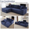 thumbnail image 6 of GNIXUU 103” W Corduroy Boneless Couch, L-Shaped Sectional Sofa with Left Facing Chaise, Comfy Memory Foam Cloud Compression Couches for Living Room Home Office, No Assembly,Blue, 6 of 7