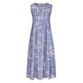 thumbnail image 4 of SMihono Robe Bohème d'Été pour Femmes Grande Taille Mode Robe Sans Manches à Col en V Décontractée à Imprimé avec Poches pour Femmes Printemps Été, 4 of 6