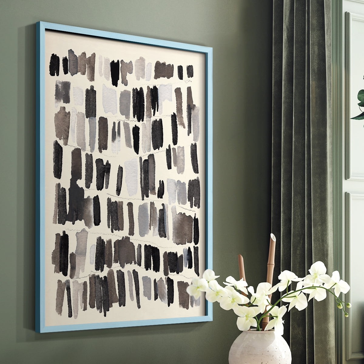 Chalk and Flint IV Framed Print in Blue Solid Wood Framed Print No Nail Hanging