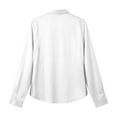 thumbnail image 7 of Long Sleeve Shirts for Women 2026 Spring Satin Button Down V Neck Lapel Collar Dressy Casual Office Work Blouse Tops, 7 of 7