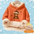 thumbnail image 2 of XUELUO Little Girls Hoodies Long Sleeve Drawstring Hood Fleece Lined Cow Snowflake Print Tops For Cold Weather Warm Soft Clothes, 2 of 5