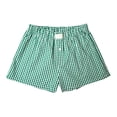 thumbnail image 4 of Siilsaa Women Pajamas Shorts Low Rise Pj Sleep Shorts Plaid Boxer Sleeping Shorts Sleepwear Micro Bottoms Lounge Shorts Green,XL, 4 of 5