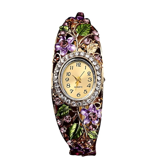 DESIGNICE Women Bangle Flower Bracelet Quartz Watch Wristwatch,Womens Watch,Luxury Watches for Women