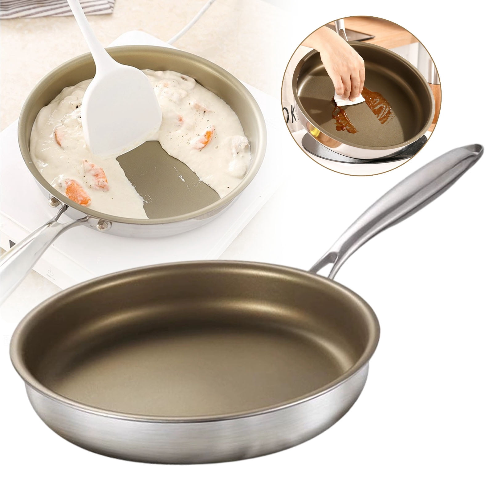 Non-Stick Frying Pan Metal Non stick flat bottomed