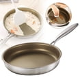 thumbnail image 2 of Non Stick Stainless Steel Frying Pan Skillet Compatible with All Stovetops Including Induction Gas Electric Ceramic Oven Safe Flat Bottom Design Home Kitchen, A Non-Stick Frying Pan, 2 of 9