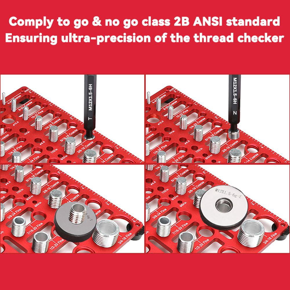 akifronte 14/28/36 Hole Thread Checker, 55 Bolt Size and Thread Gauge, Bolt Thread Identifier 20 Standard & 16 Metric, Nut and Bolt Thread Checker Gauge Wall-Mountable with 19 Drill Bit Gauge