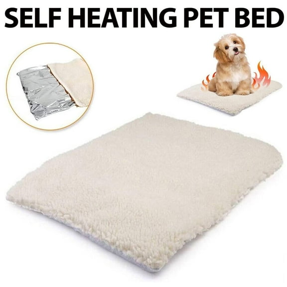 SELF HEATING PET BLANKET PAD CAT DOG BED SOFT FLEECE MAT WARM THERMAL RUG