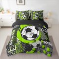 thumbnail image 2 of jejeloiu Football Game 7-Piece Twin Bedding Sets,Soccer Sport Theme Bedding Comforter Set,Green Black Splashing Ink Sheet Sets For Boys Kids,Super Cozy Room Decor Reversible, 2 of 8