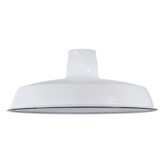 B&P Lamp® White Industrial Benjamin Style Metal Shade