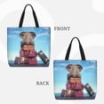 thumbnail image 3 of Naloa Elephant Sits Tote Bag for Women, Foldable Tote Bag With Zipper, Large Shoulder Bag, Top Handle Handbag for Travel, Work, Shopping, 3 of 9