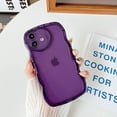 thumbnail image 5 of for iPhone 11 Case (2019 6.1"),Cute Clear Love Case,with Love-Heart Camera Frame Wavy Edge Transparent Full Protective Soft TPU Shockproof Phone Cases Cover for Women Girls Purple, 5 of 14