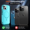 thumbnail image 2 of KOMI Magnetic for iPhone 13 Case, [Compatible with MagSafe][10 FT Military Grade Drop Protection] [2+Tempered Glass Screen Protector] Non-Slip Heavy Duty Full-Body Shockproof Phone Case, Light Blue, 2 of 4