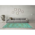 thumbnail image 3 of Ahgly Company Indoor Round Abstract Light Blue Modern Area Rugs, 3' Round, 3 of 4