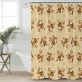 thumbnail image 2 of Extra Long Shower Curtain 72x96 Inch, Beige Christmas Shower Curtain Waterproof Bathroom Decor Vintage Elk Santa Xmas Snowflake Fabric Bath Curtain Set Accessories with Hooks, 2 of 6