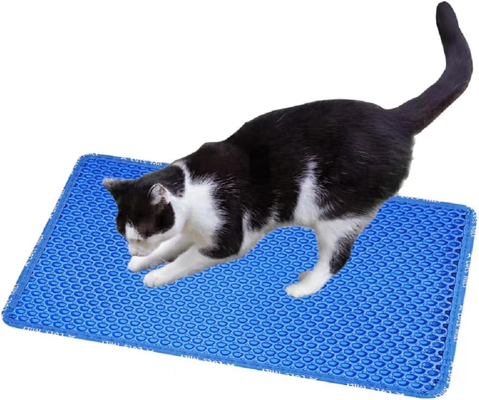 Double Layer Cat Litter Mat, Honeycomb Design, Urine Waterproof, Easy Clean