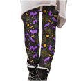 thumbnail image 3 of qkdmdw Women's Halloween Pumpkin Print Leggings Plus Size Ankle Length Tights Funny Stylish Stretch Yoga Pants, 3 of 6