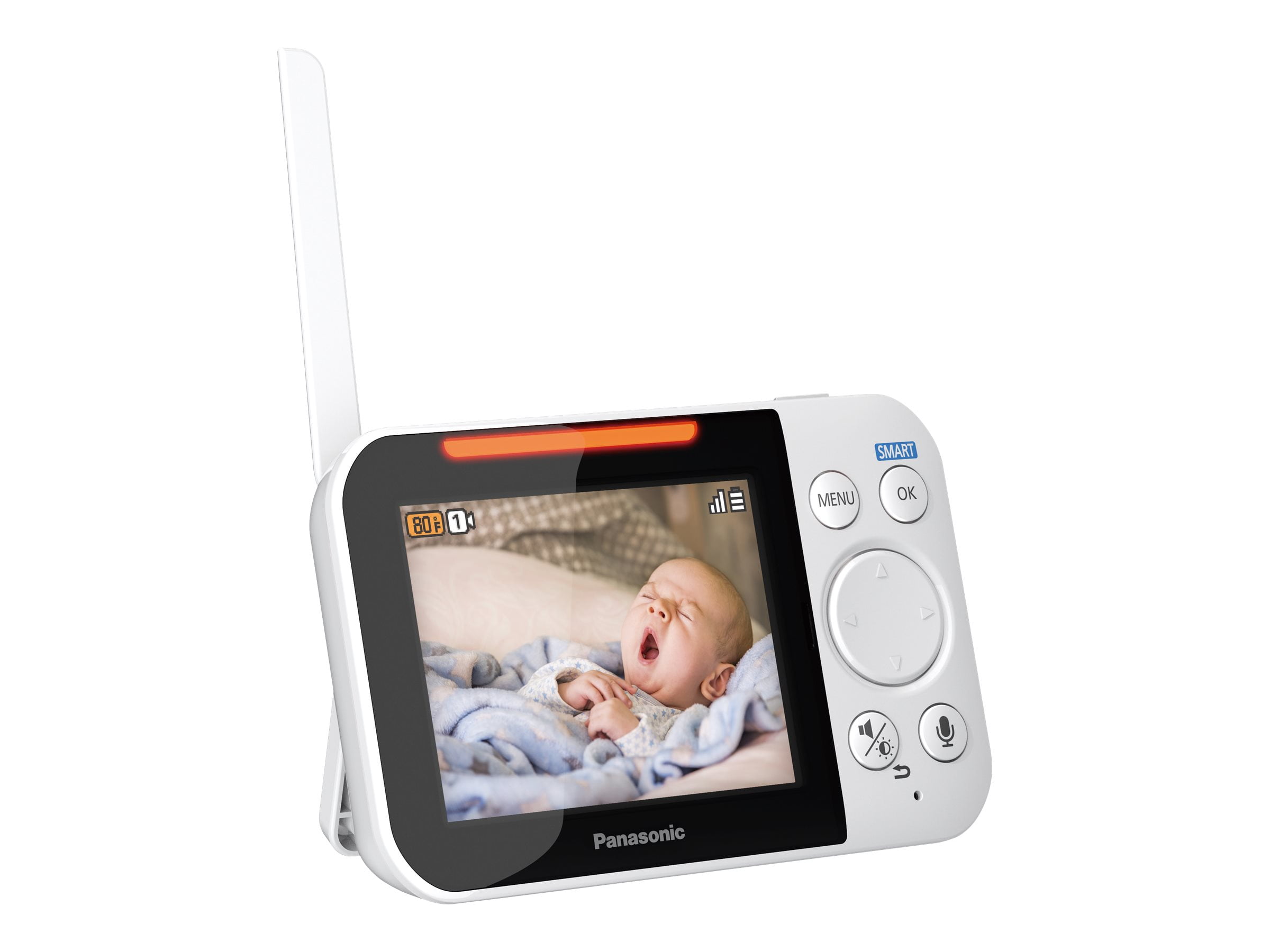 Panasonic Smart Baby Monitor KX-HN4001W - Baby monitoring system - wireless (DECT) - 3.5" LCD - 1 camera(s)