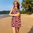 thumbnail image 3 of Naloa Cute Tomato Print Women's Summer Spring Casual Beach Sundress,Vacation Sleeveless Tank Crewneck Loose Dresses, 3 of 7