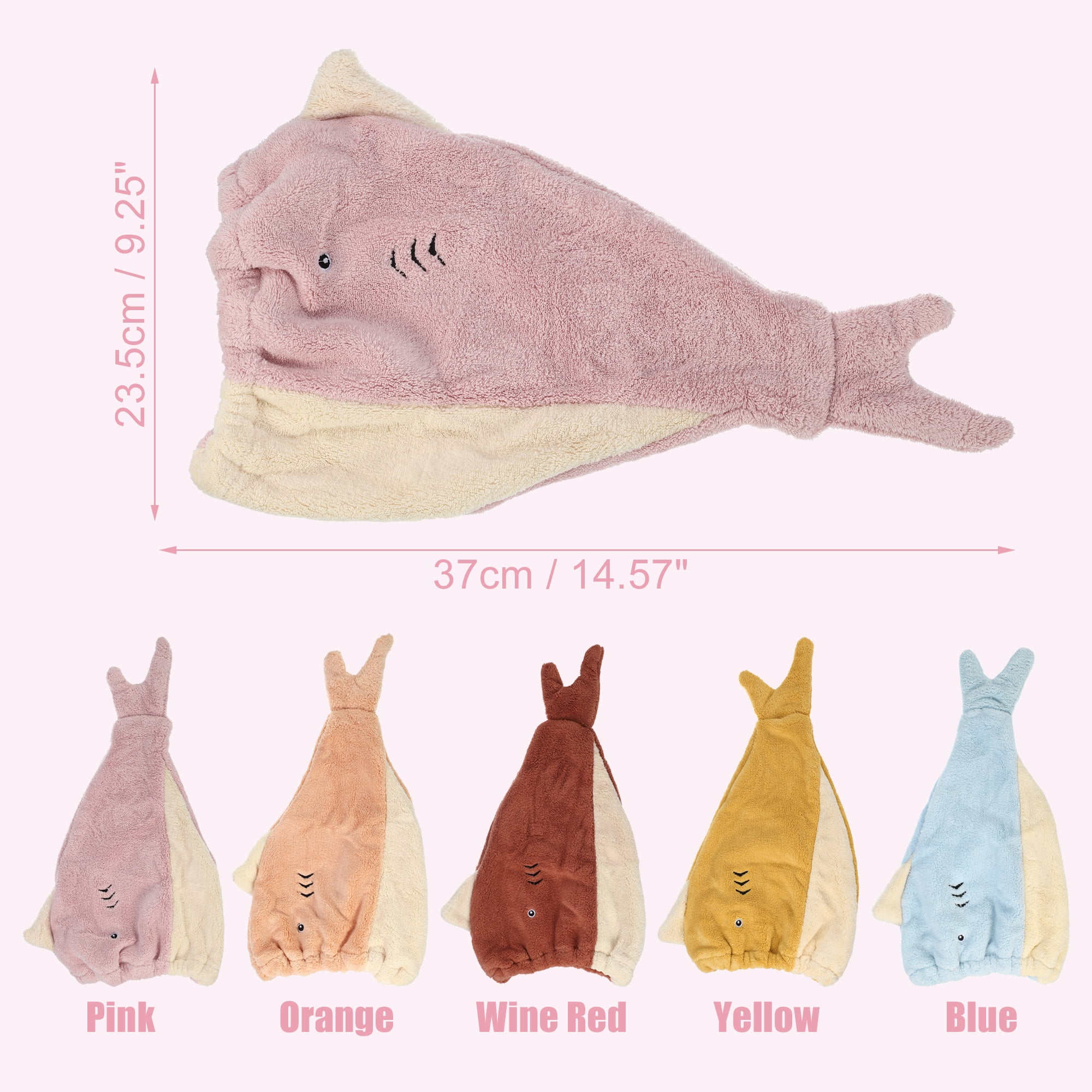 Unique Bargains Quick Drying Lightweight Absorbent Hair Drying Towel Cap Pink