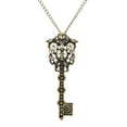 thumbnail image 2 of Gothic Punk Key Shaped Chain Gear Pendant Steampunk Necklace for Unisex - Green, 2 of 5