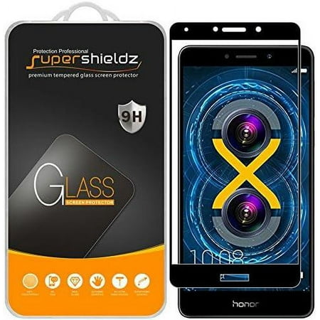 (2 Pack) Supershieldz Designed for Huawei Honor 6X Tempered Glass Screen Protector, Anti Scratch, Bubble Free (Black)