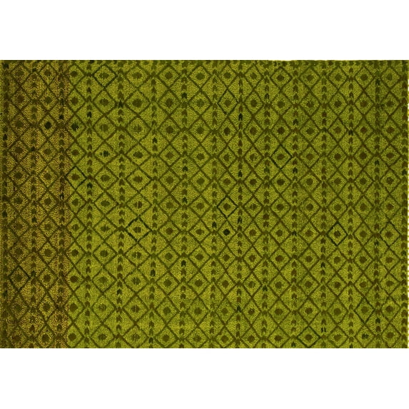 Ahgly Company Indoor Rectangle Abstract Yellow Modern Area Rugs, 7' x 10'