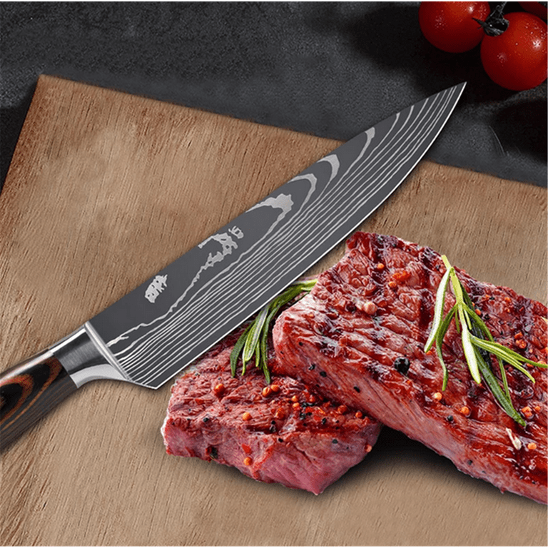 SharpPro Santoku Knife Set Japanese Steel Blade, Resin Handle, Laser  Damascus Pattern, Slicing & Utility, Cooking Tool. From Friend1205, $8.12