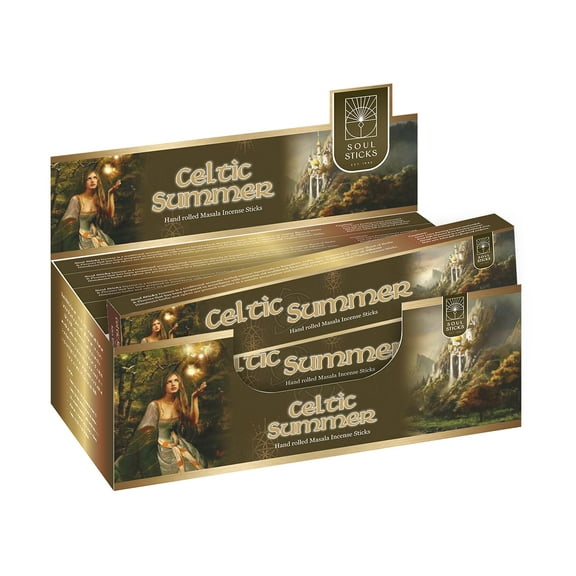 Soul Sticks Celtic Summer Hand-Rolled Incense Sticks Mystic Spirit Blends 180 Gram Box | 100% Natural Masala Incense Organic Home Fragrance Agarbatti