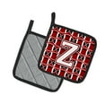 thumbnail image 2 of Carolines Treasures CJ1082-ZPTHD Letter Z Football Cardinal and White Pair of Pot Holders, 7.5HX7.5W, multicolor, 2 of 2