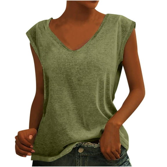 LYXSSBYX Womens Shirts Short Sleeve Casual Womens Solid Color Cap Sleeve Blouses T-Shirt Casual Loose Fit Basic Shirts Tank Tops