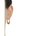thumbnail image 2 of BrillianceFine Jewelry White Crystals Hollow Oval Shrimp Hoops in 10K Yellow Gold, 2 of 4