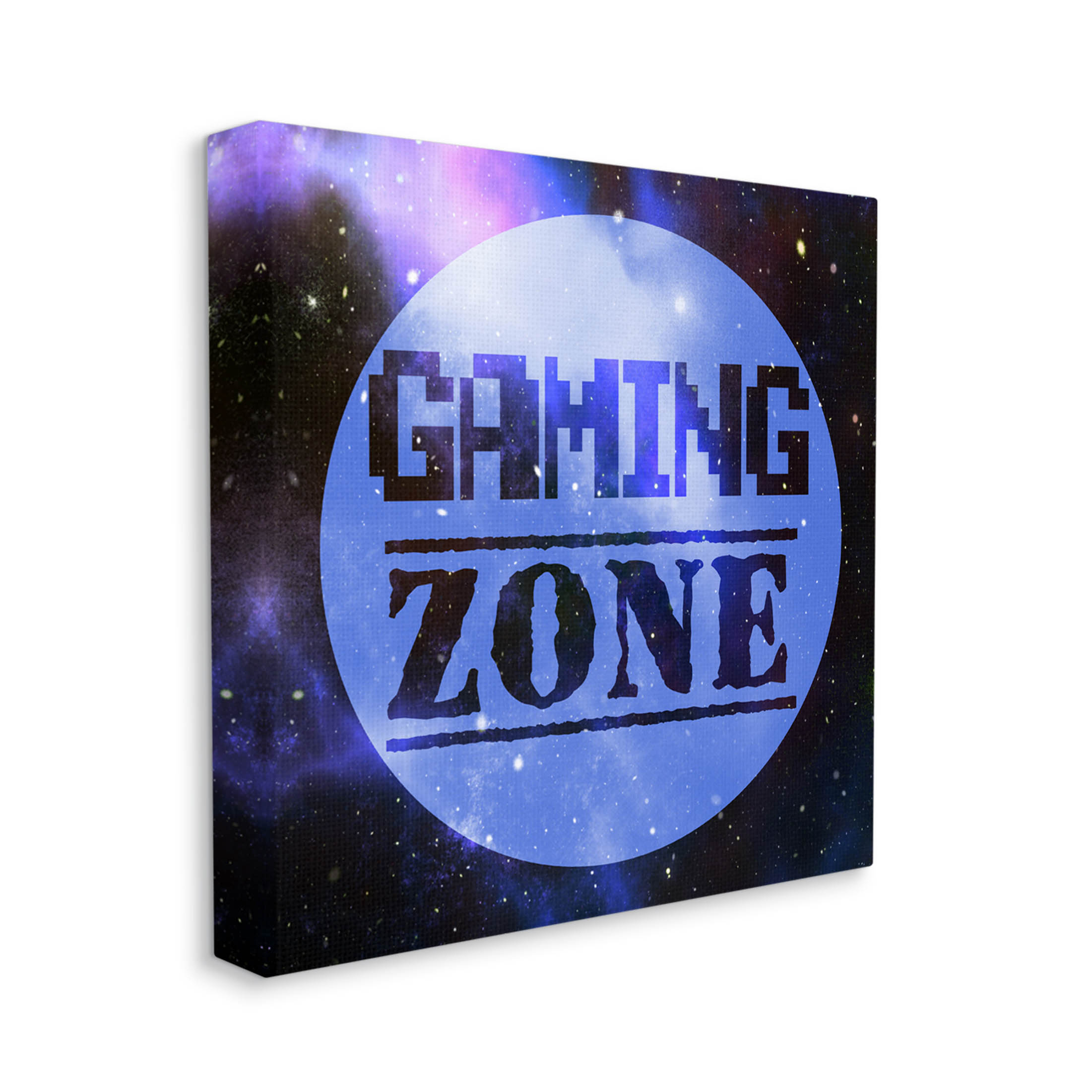 Stupell Industries Gaming Zone Pixel Sky Phrase Graphic Art Gallery Wrapped Canvas Print Wall Art, Design by Marcus Prime