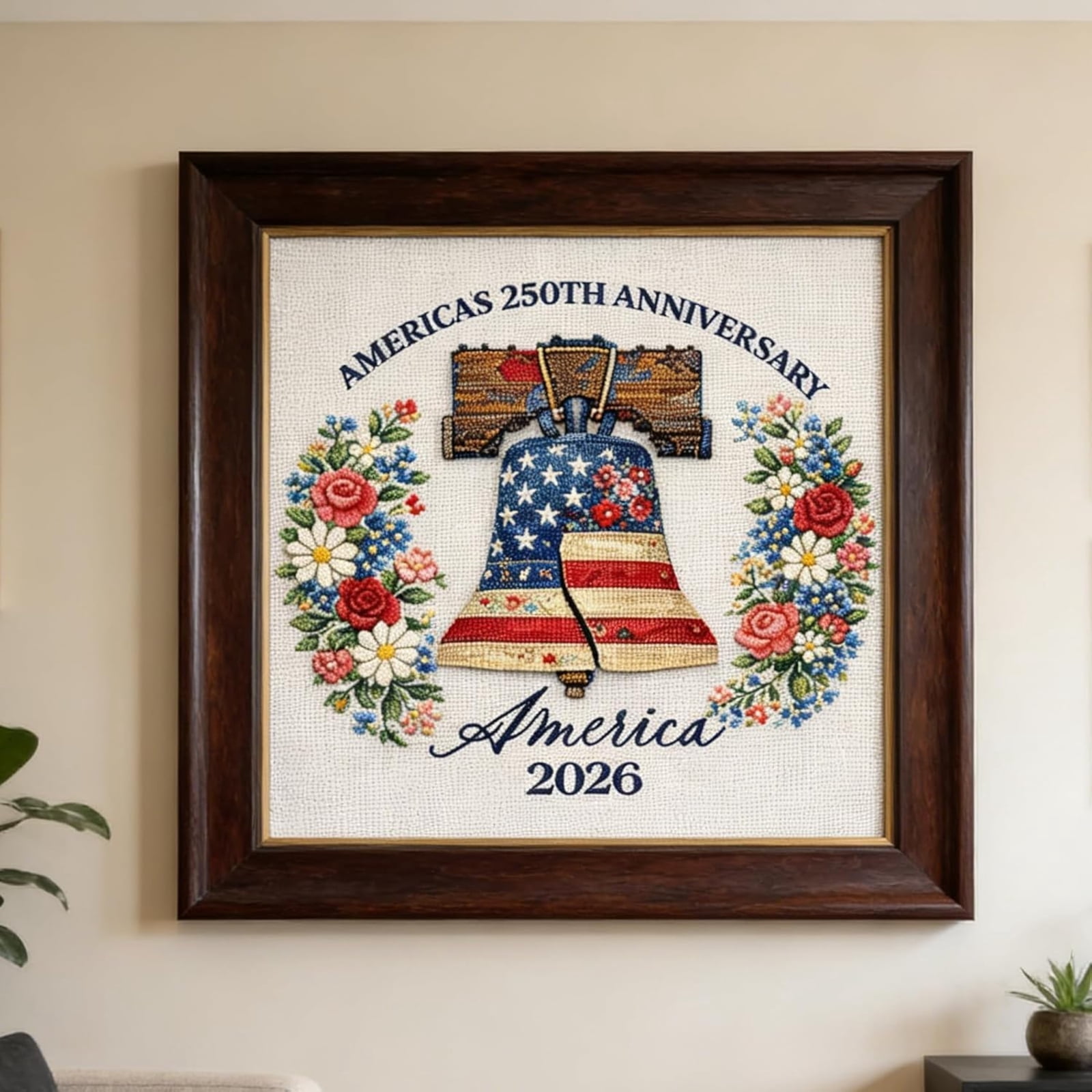 Cross Stitch Kit, 250Th Anniversary Of American Independence Day, Full Kit For Beginners Adults