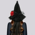 thumbnail image 5 of Witch Hat for Women Adult Witch Costume Halloween Gothic Hat with Veils Carnival Christmas Cosplay Party Accessory, 5 of 9
